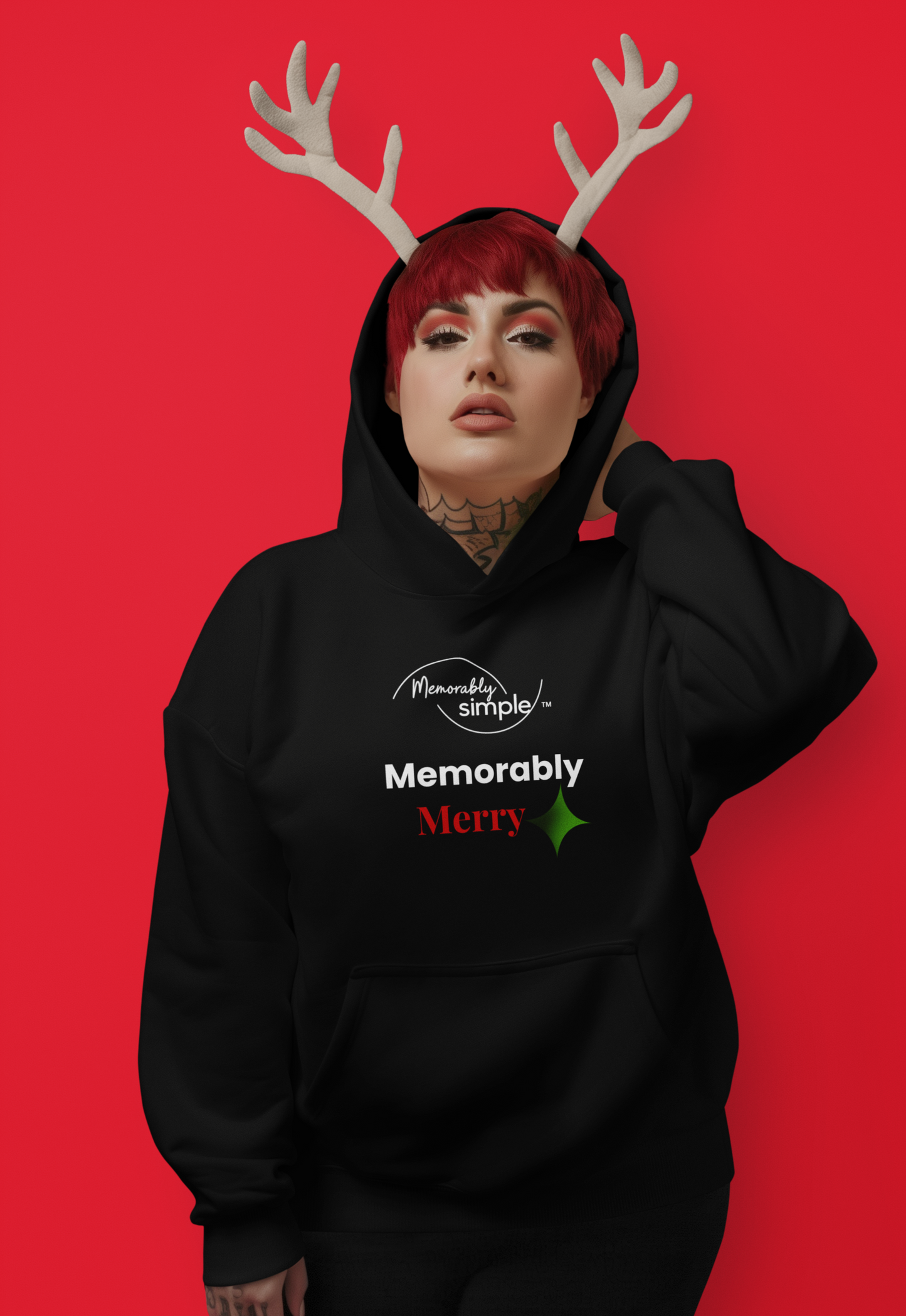 Memorably Merry Hoodie — Black