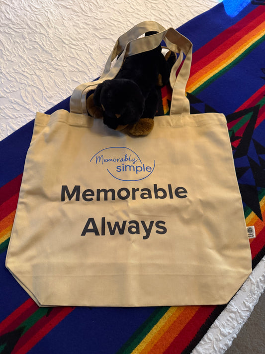 Memorable Always™ Inspirational Quote Tote Bag | Minimalist Everyday Carry | Empowering Canvas Bag for Women
