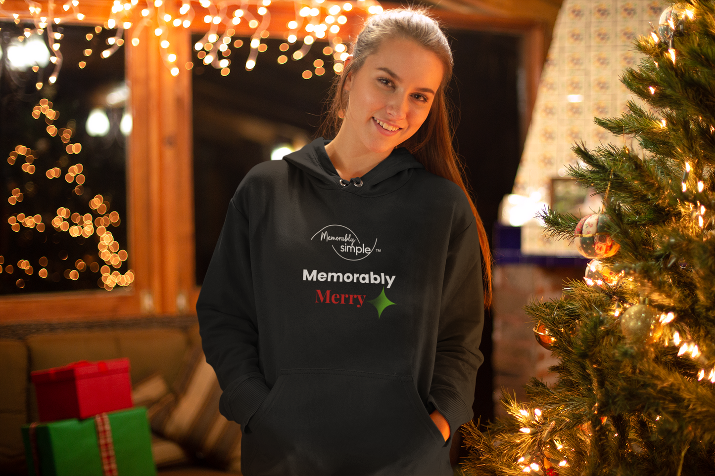 Memorably Merry Hoodie — Black