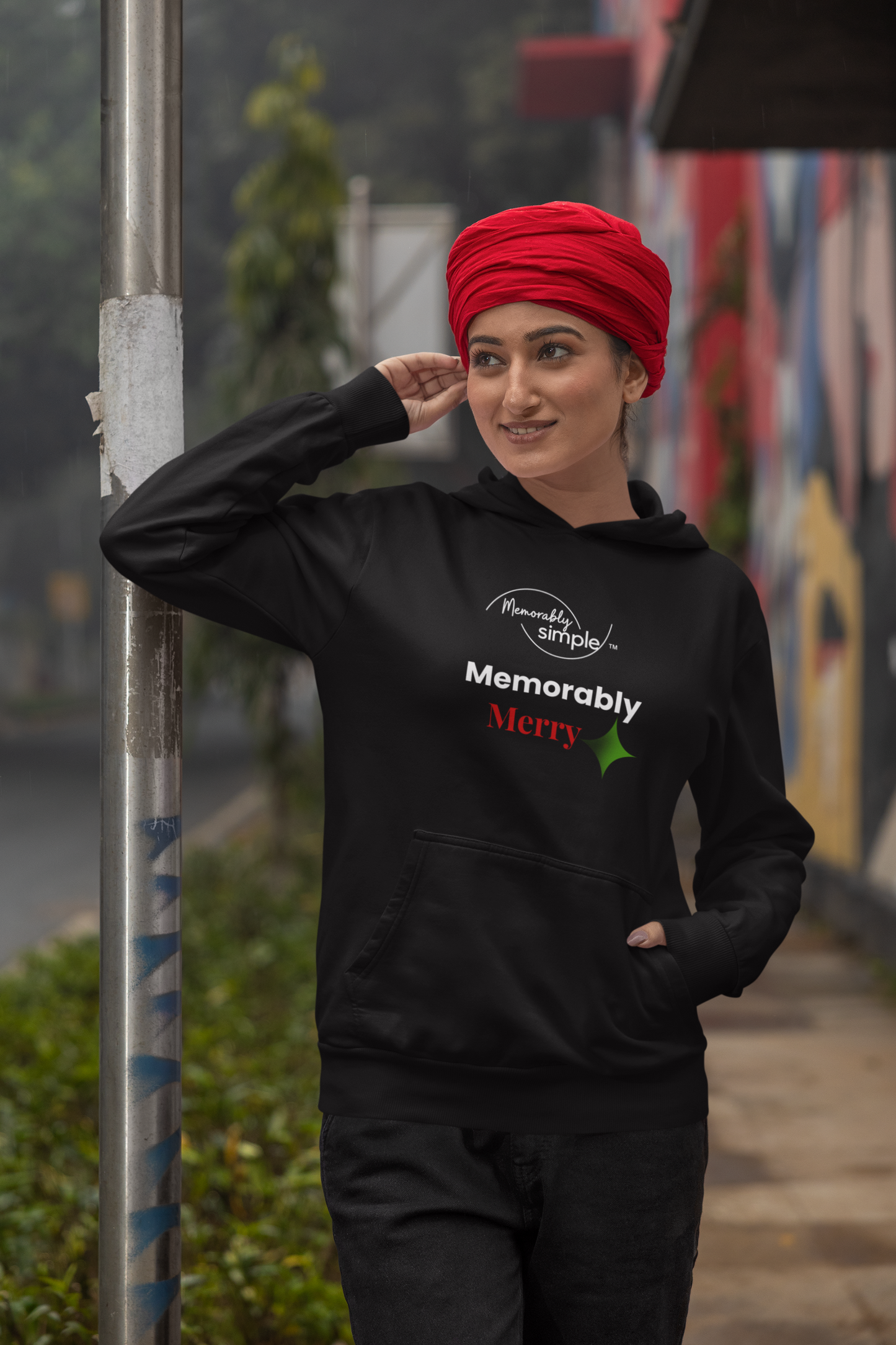 Memorably Merry Hoodie — Black
