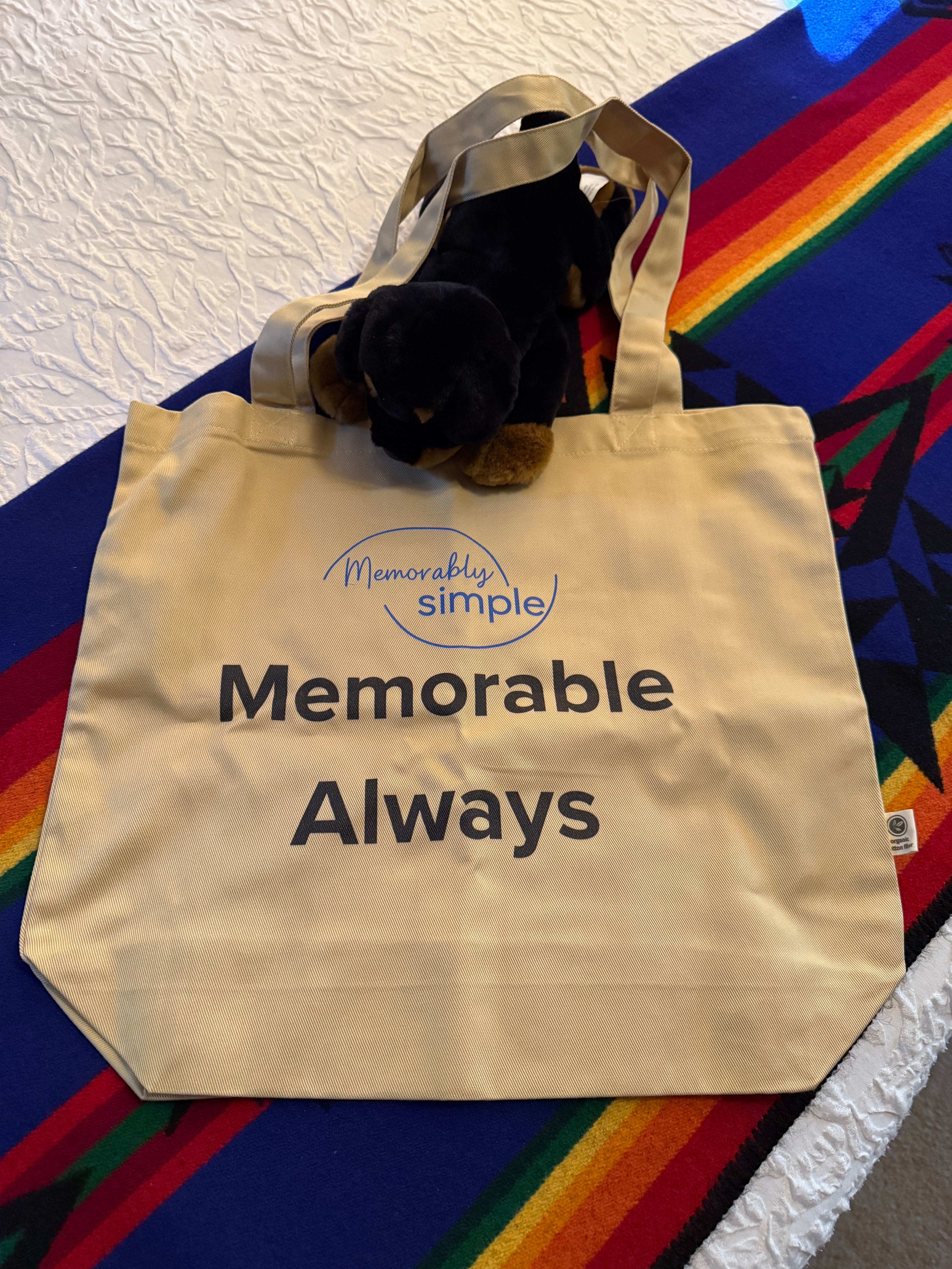 Memorable Always™ Inspirational Quote Tote Bag | Minimalist Everyday Carry | Empowering Canvas Bag for Women