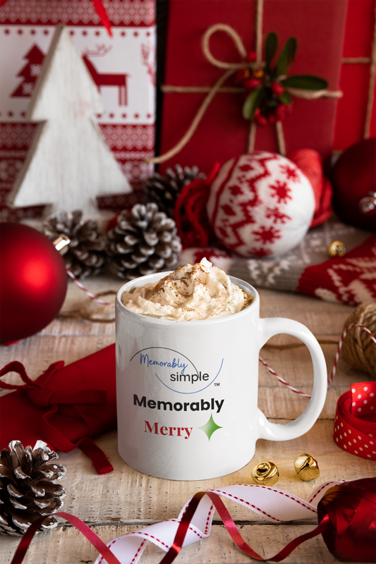 Memorably Merry — White Ceramic Mug (11oz)