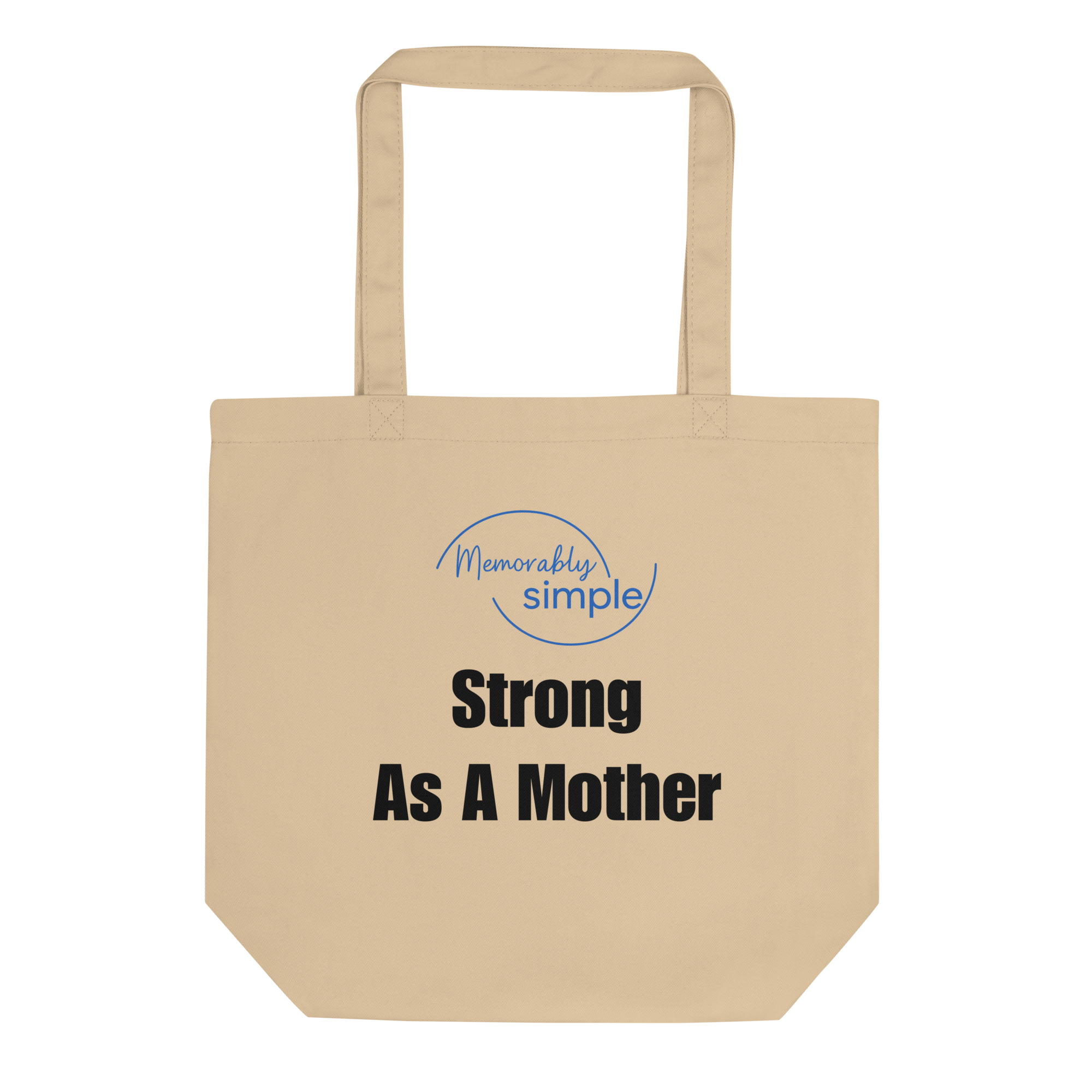 Strong as a Mother™ Motivational Tote Bag | Minimalist Empowering Quote Bag | Everyday Canvas Tote for Confident Moms