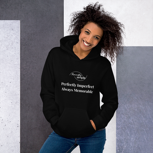 Perfectly Imperfect™ Motivational Hoodie | Minimalist Inspirational Quote Sweatshirt | Empowering Everyday Wear for Women